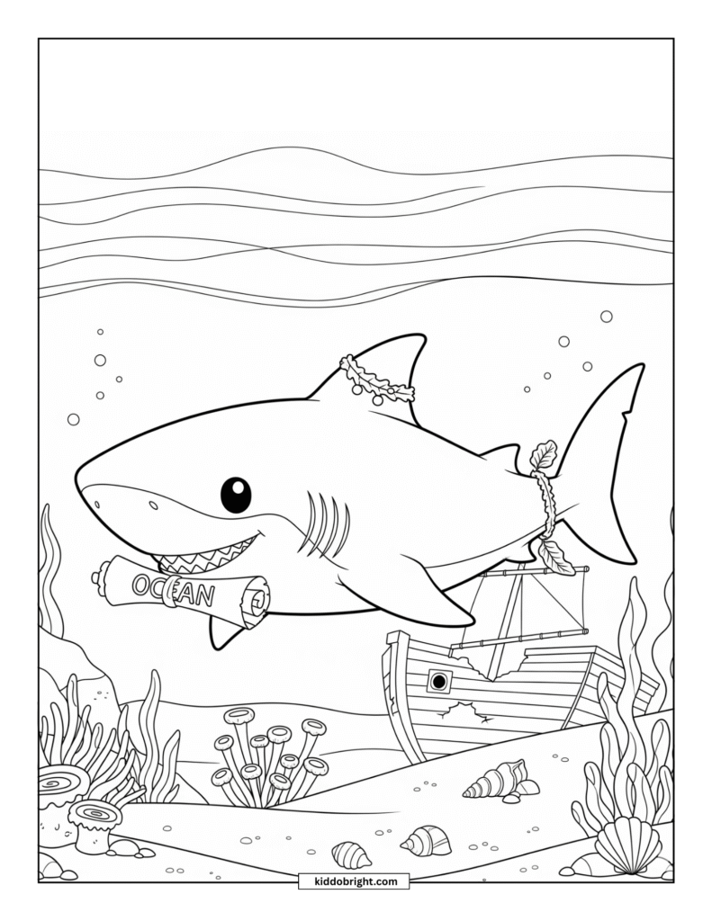 Shark coloring pages for kids free download