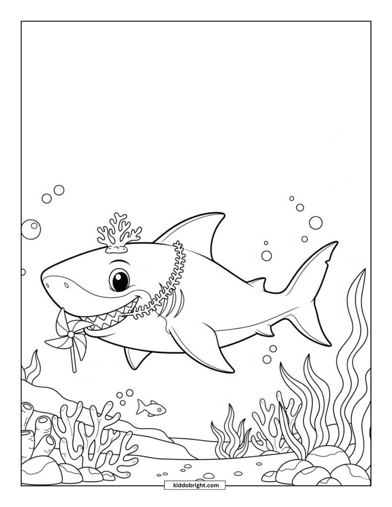Shark coloring pages for kids free download