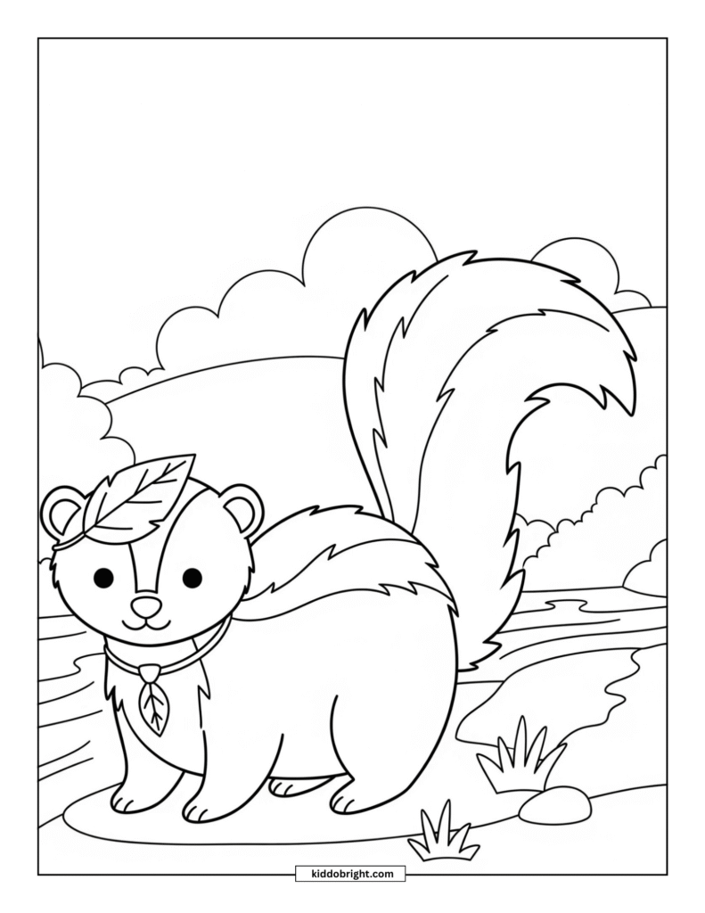 Skunk coloring pages for kids free download
