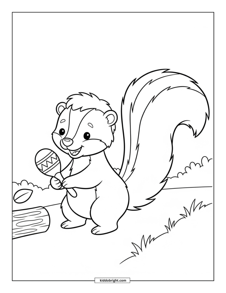 Skunk coloring pages for kids free download