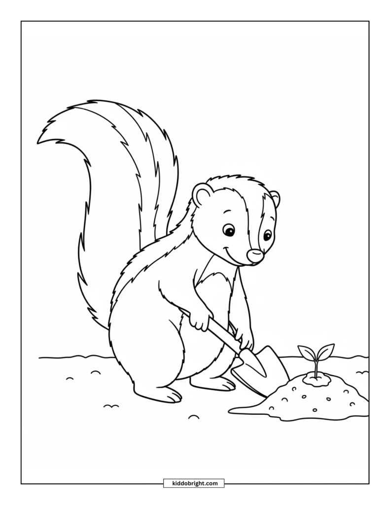 Skunk coloring pages for kids free download