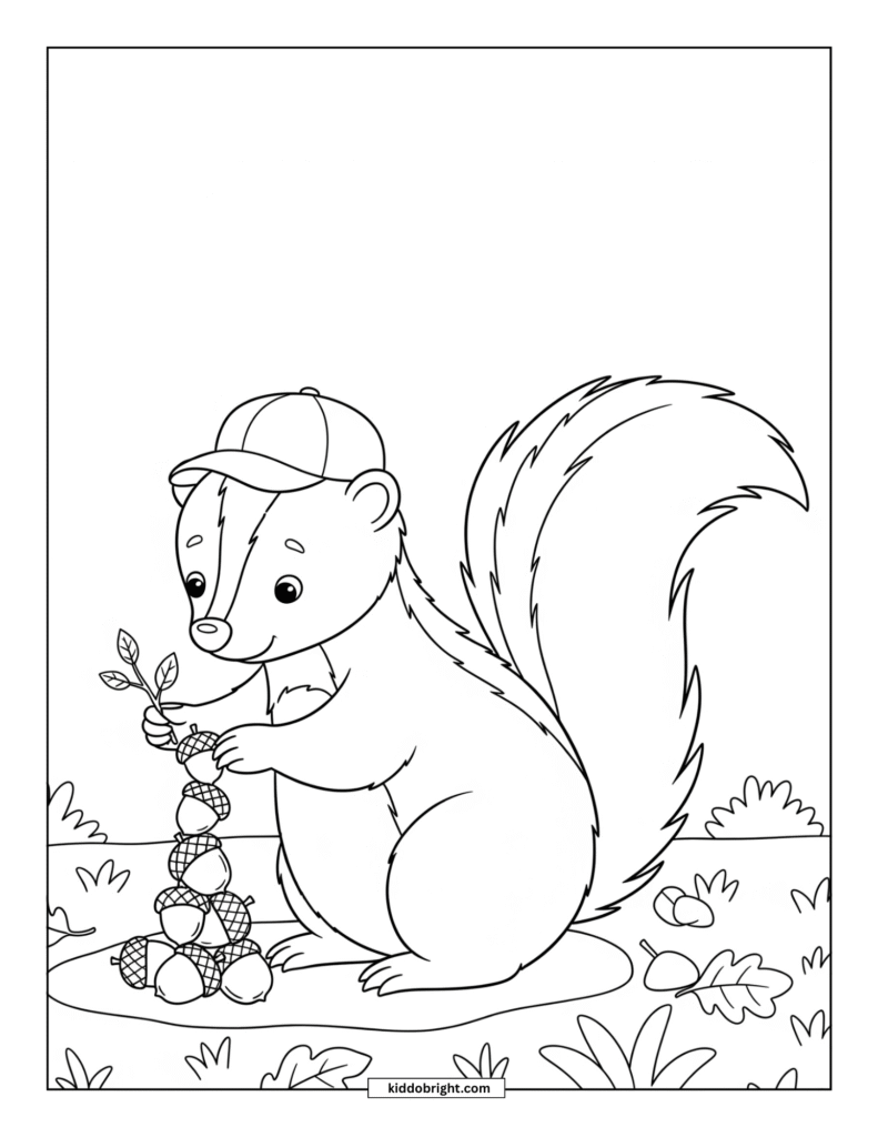 Skunk coloring pages for kids free download