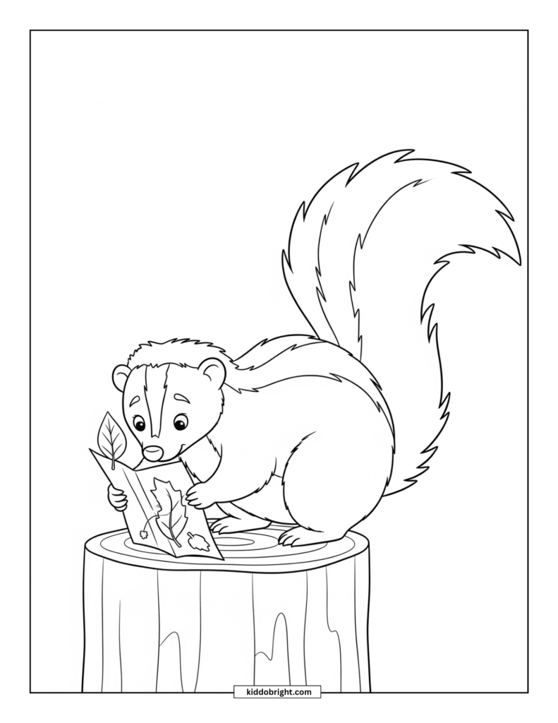 Skunk coloring pages for kids free download