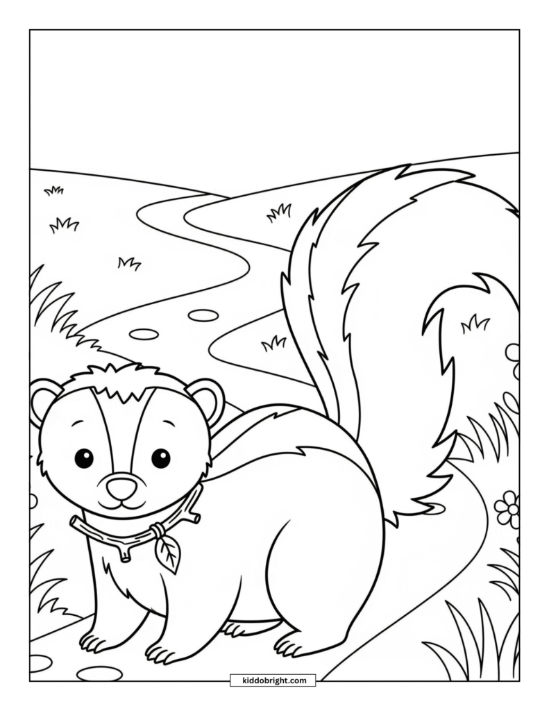 Skunk coloring pages for kids free download