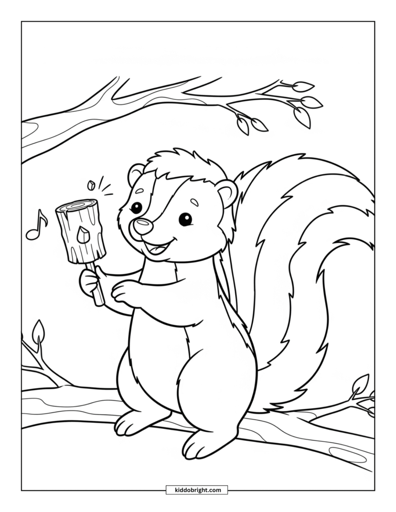 Skunk coloring pages for kids free download