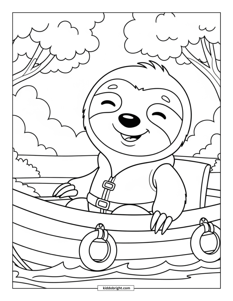 Sloth coloring pages for kids free download