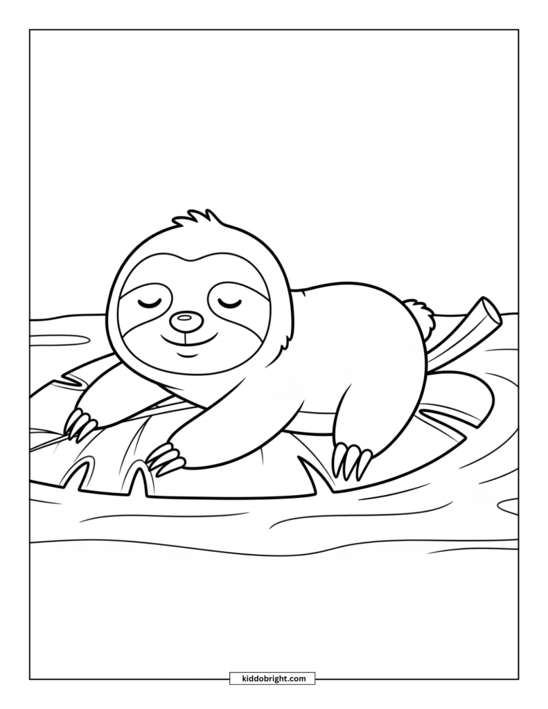 Sloth coloring pages for kids free download