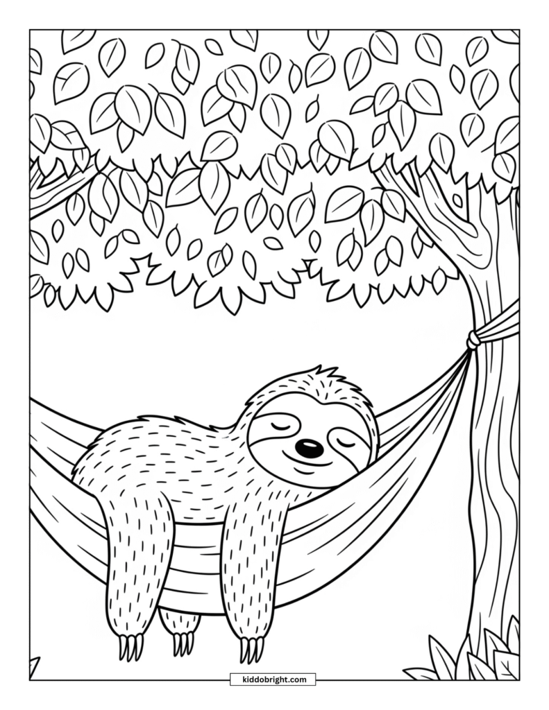 Sloth coloring pages for kids free download