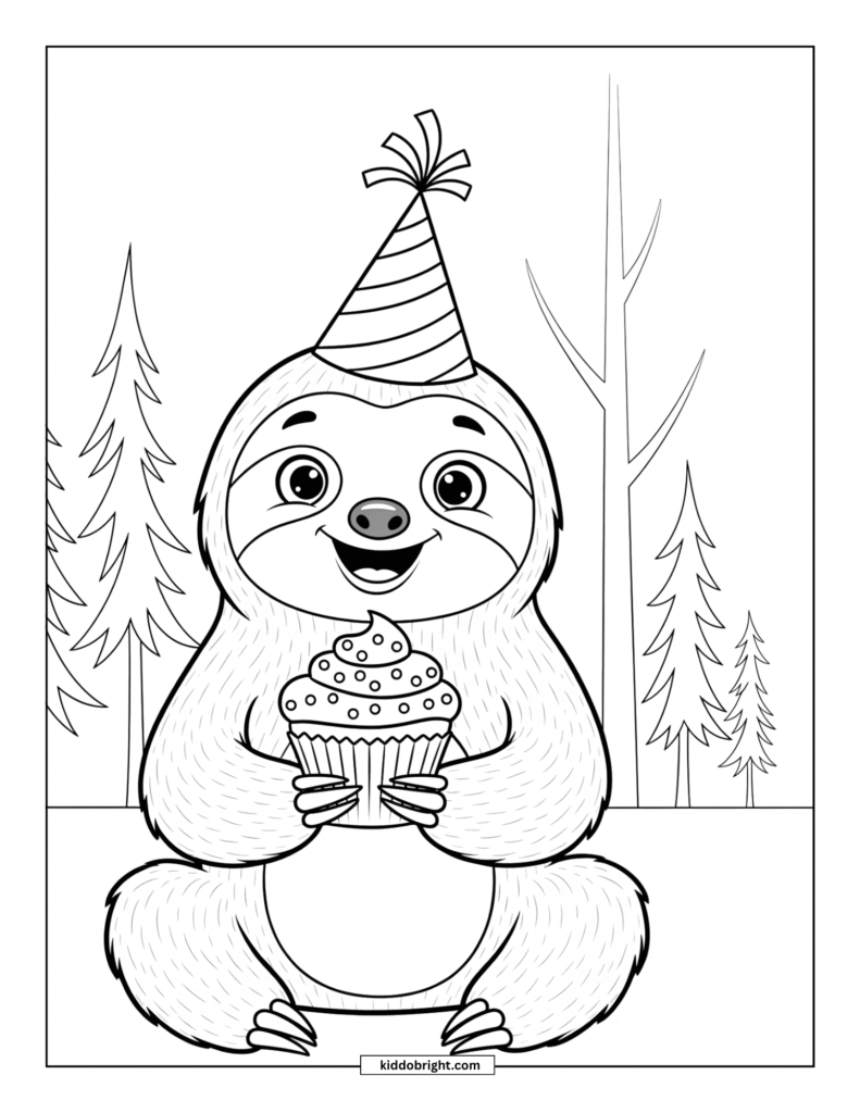 Sloth coloring pages for kids free download