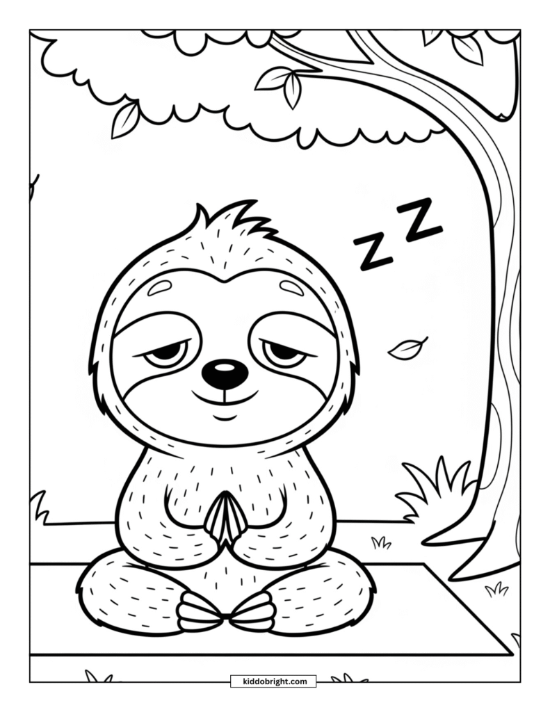 Sloth coloring pages for kids free download