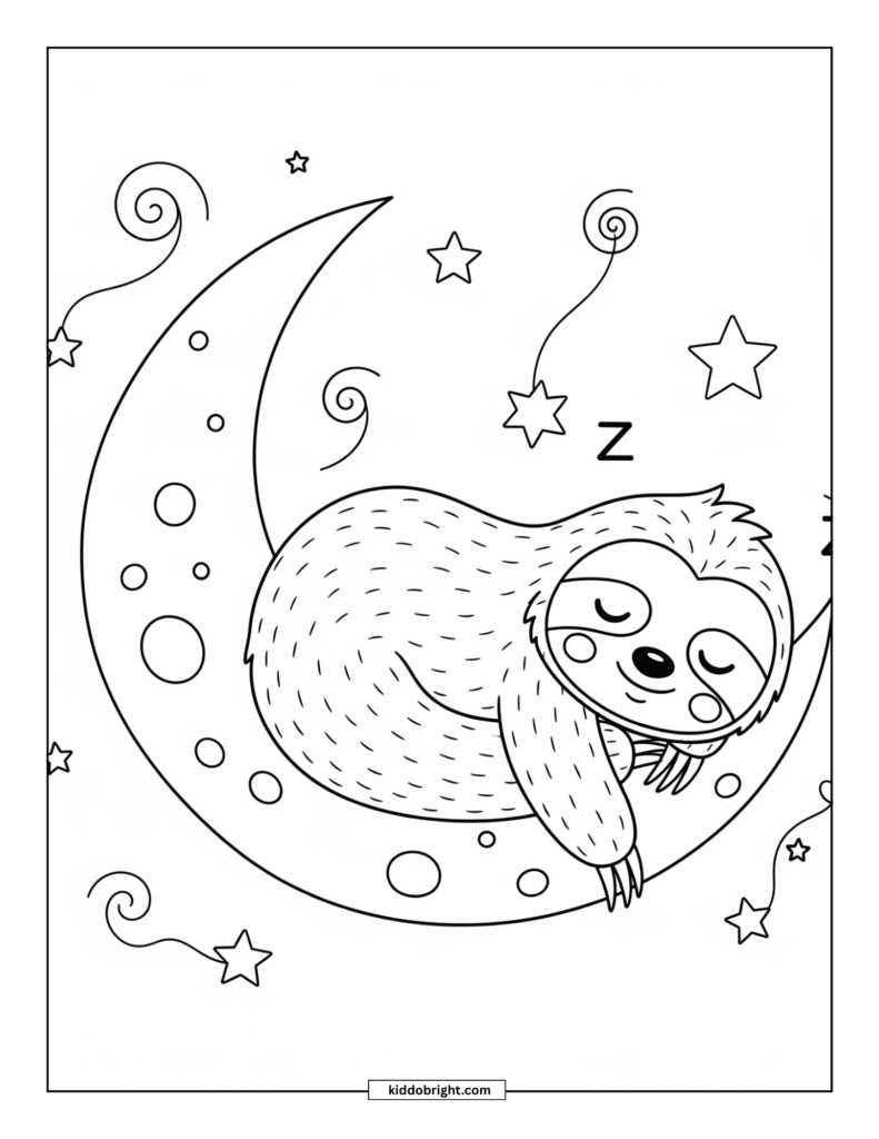 Sloth coloring pages for kids free download