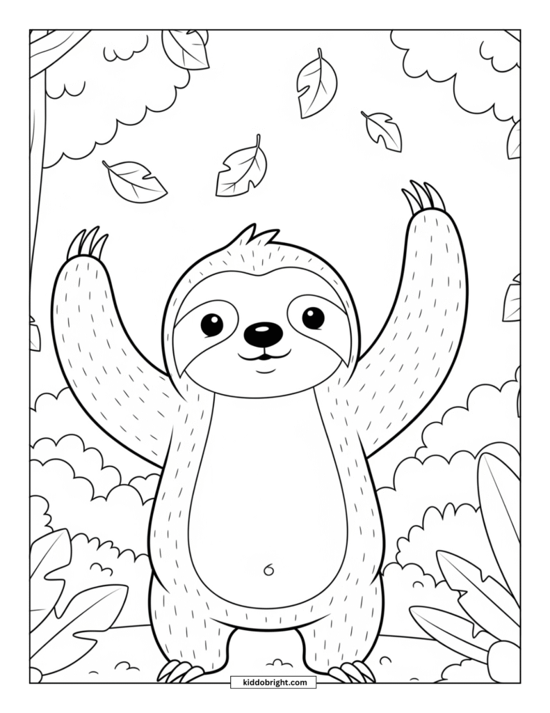 Sloth coloring pages for kids free download