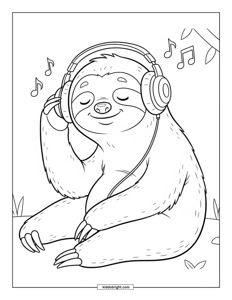 Sloth coloring pages for kids free download
