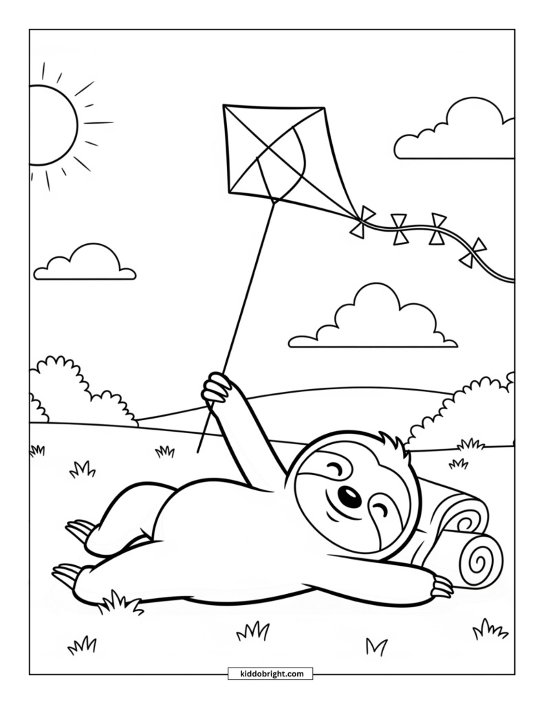 Sloth coloring pages for kids free download