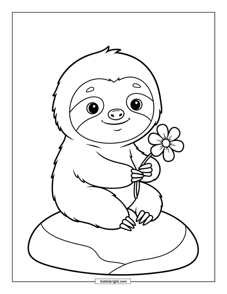 Sloth coloring pages for kids free download