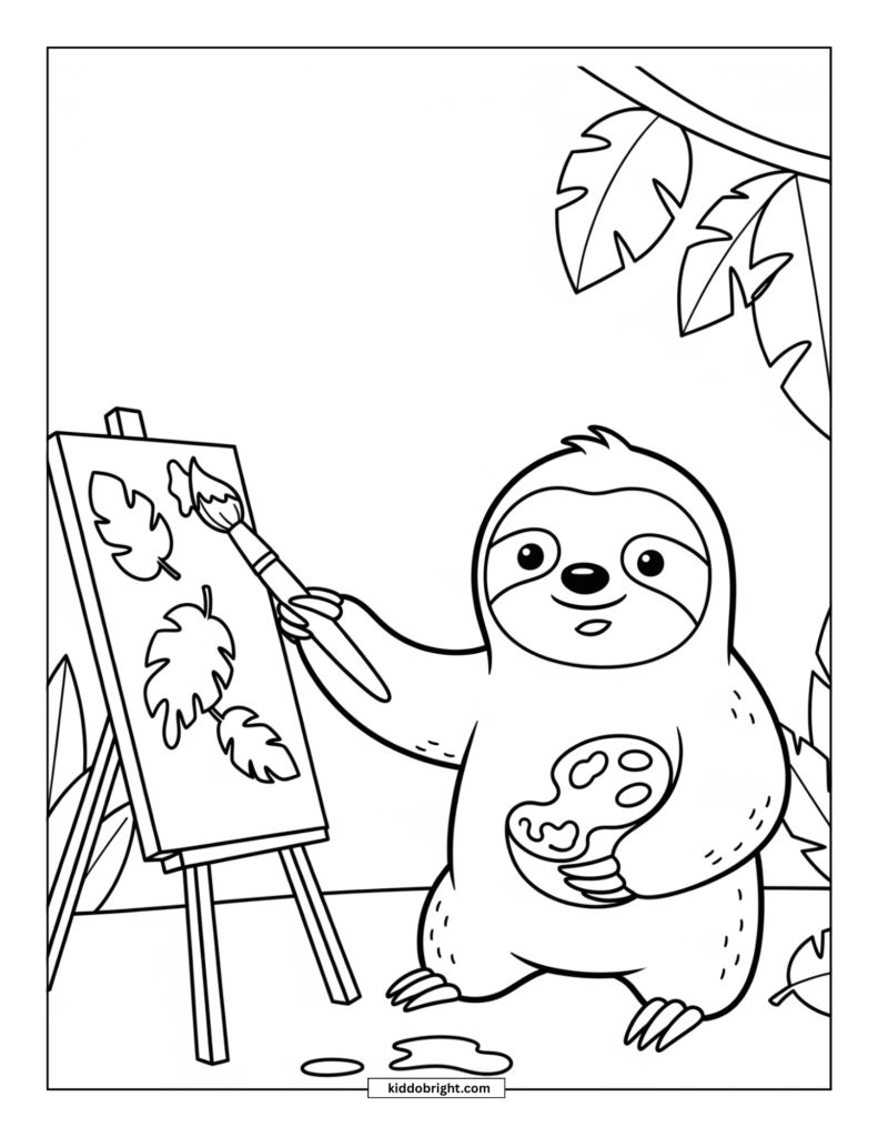 Sloth coloring pages for kids free download