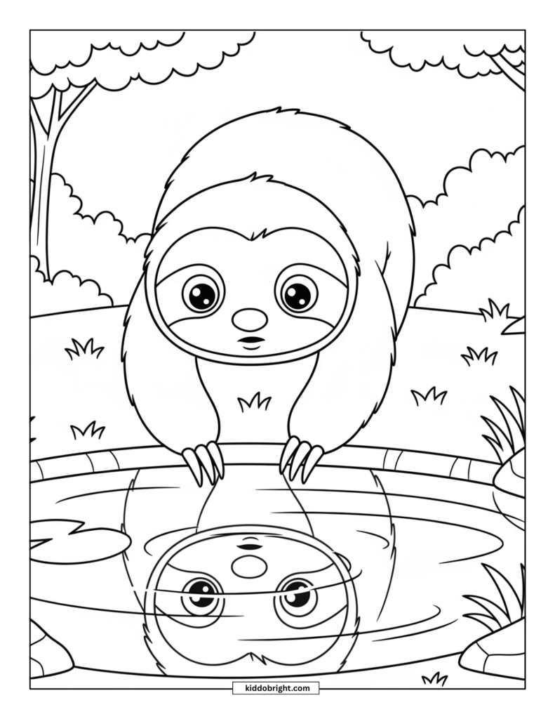 Sloth coloring pages for kids free download