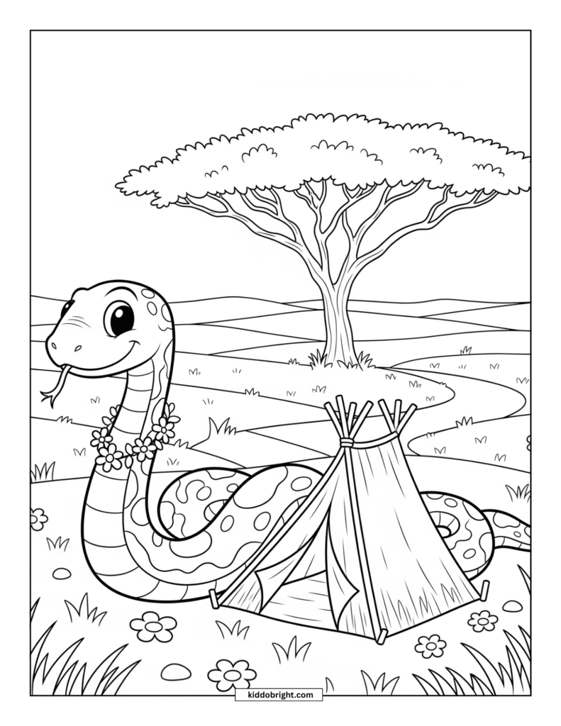 Snake coloring pages for kids free download