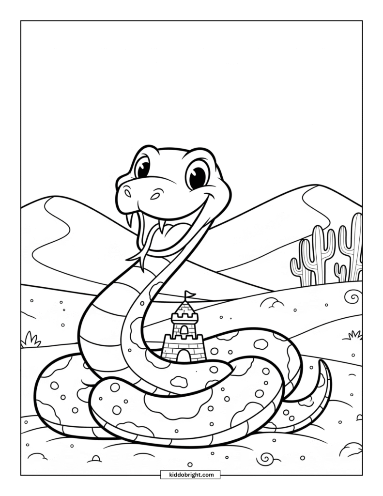 Snake coloring pages for kids free download