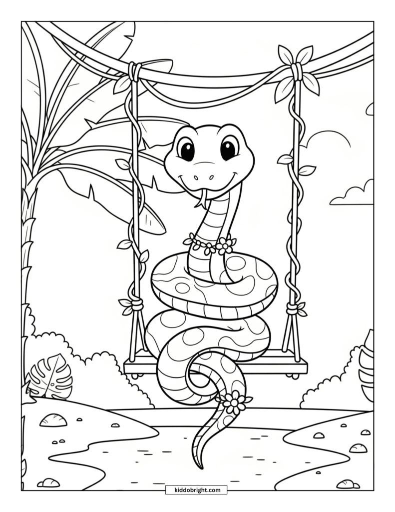 Snake coloring pages for kids free download