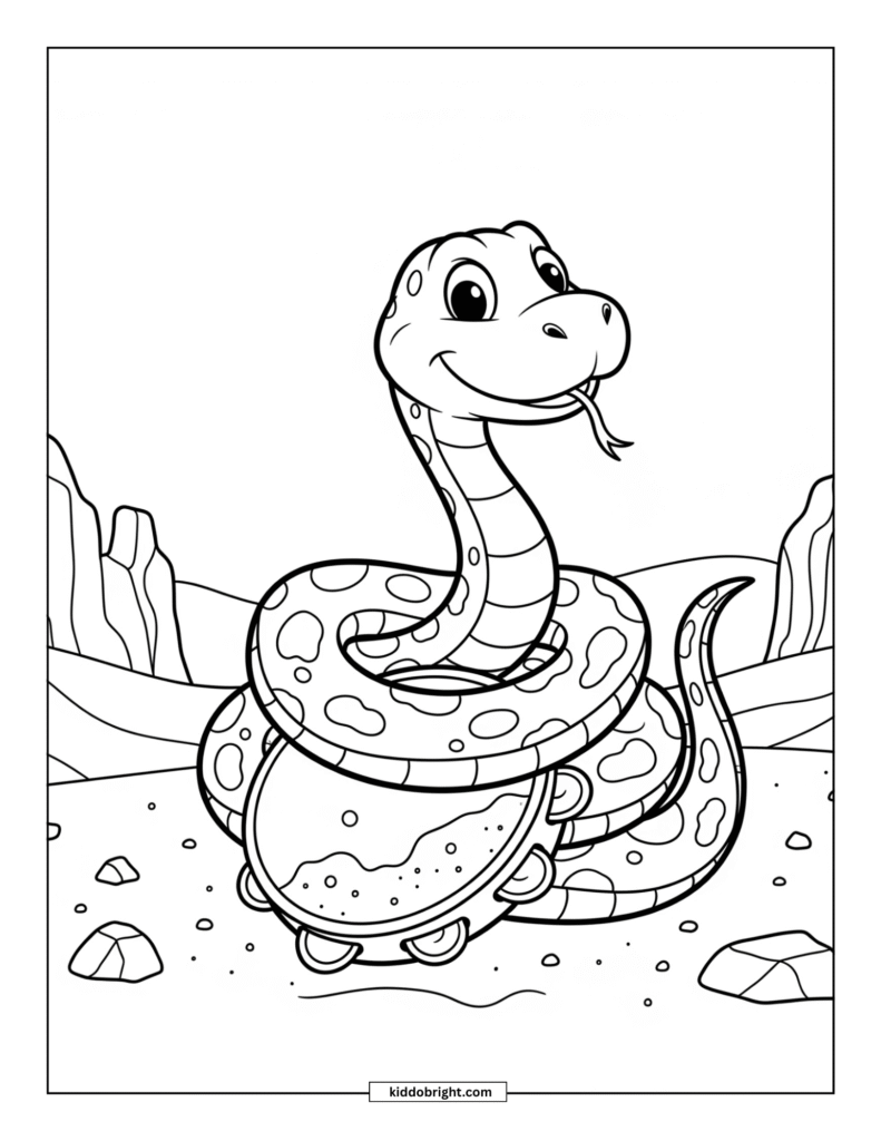Snake coloring pages for kids free download