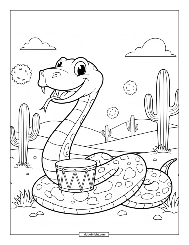 Snake coloring pages for kids free download