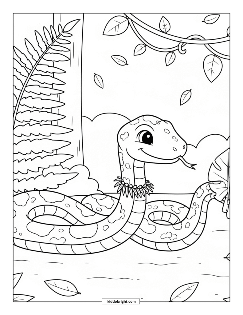 Snake coloring pages for kids free download