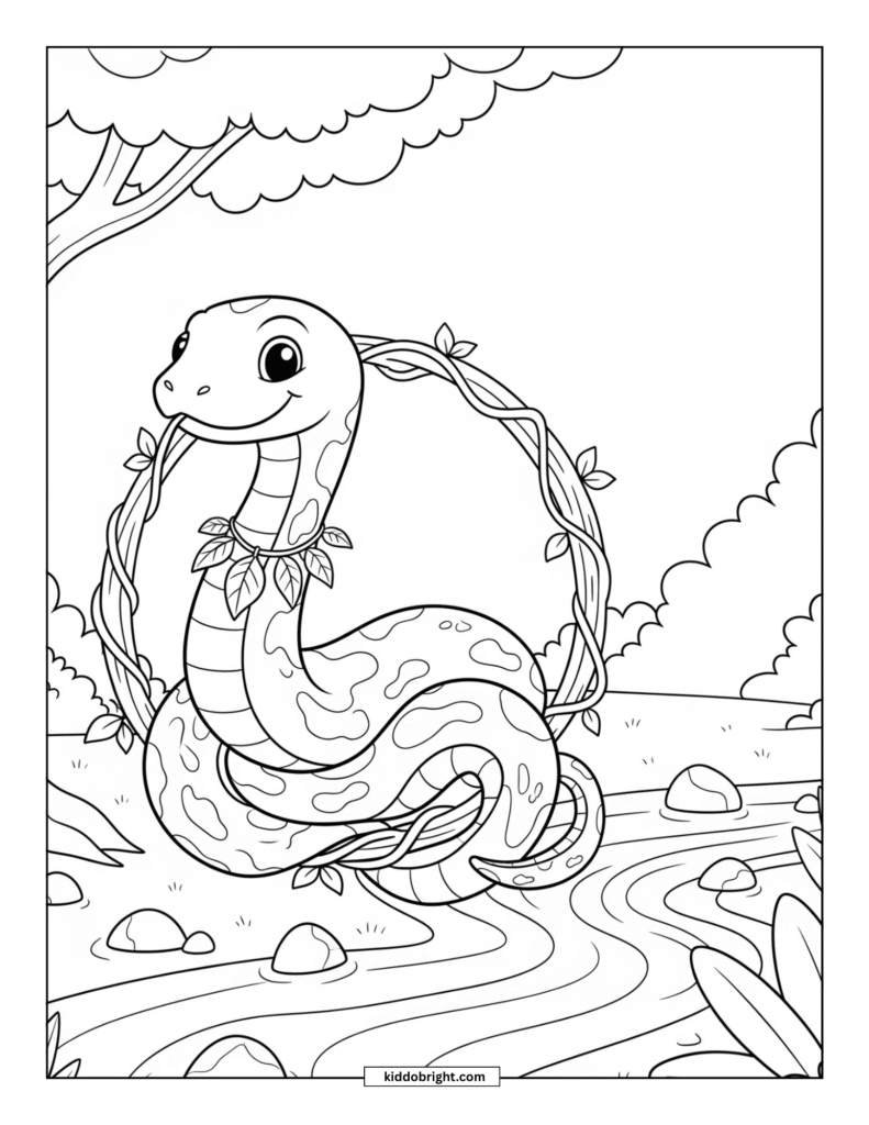 Snake coloring pages for kids free download