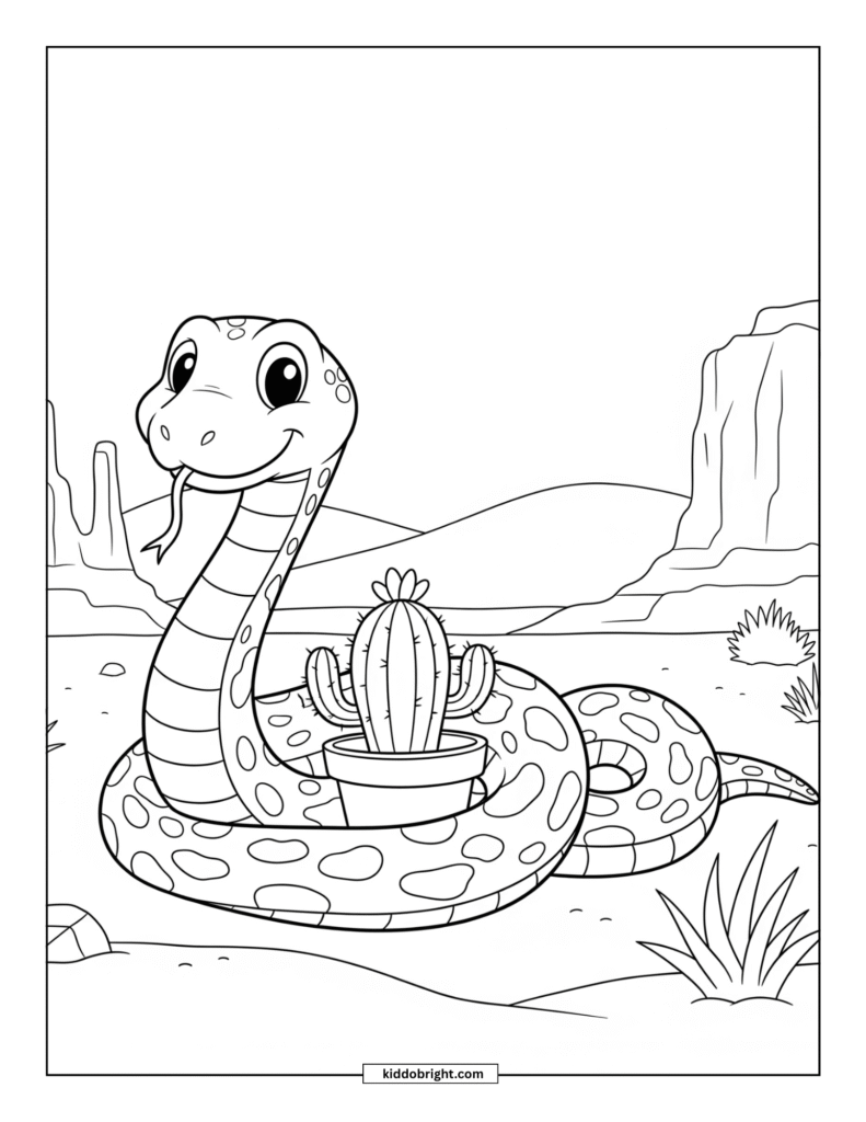 Snake coloring pages for kids free download