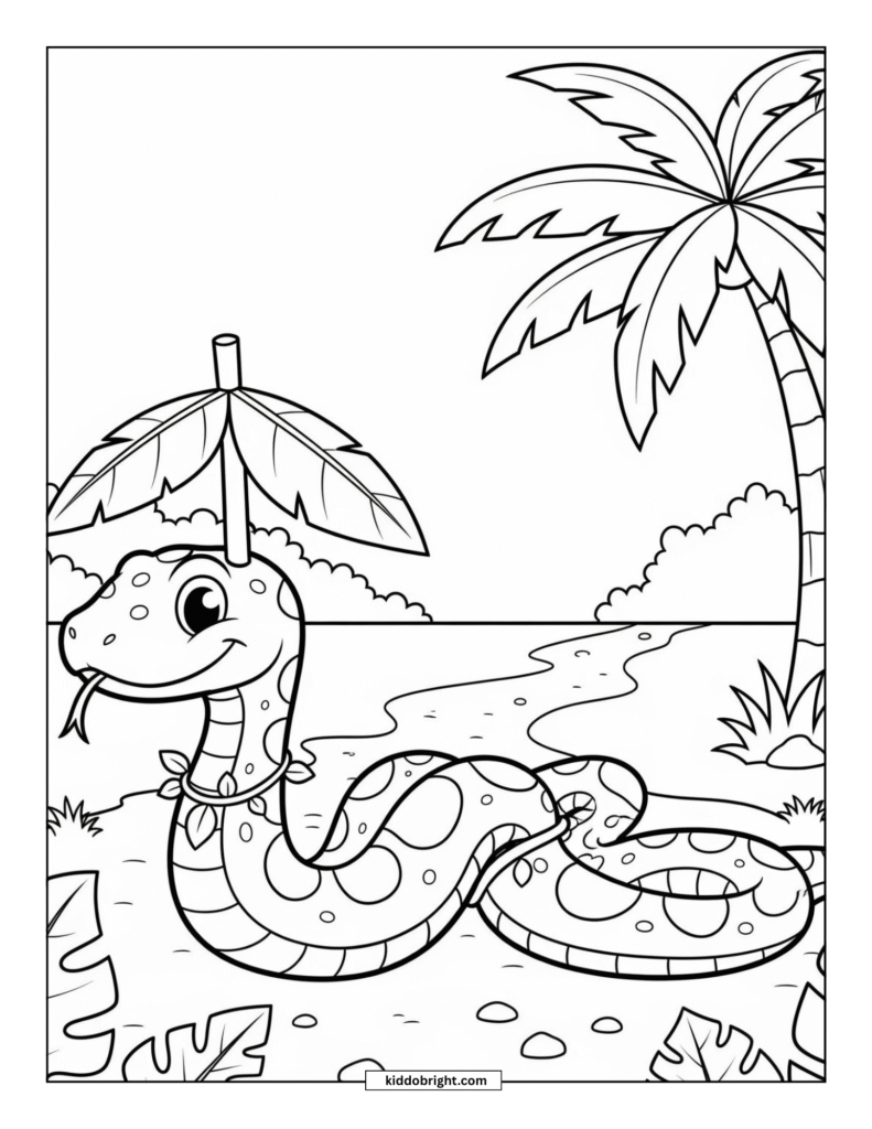 Snake coloring pages for kids free download