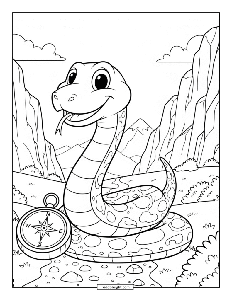 Snake coloring pages for kids free download