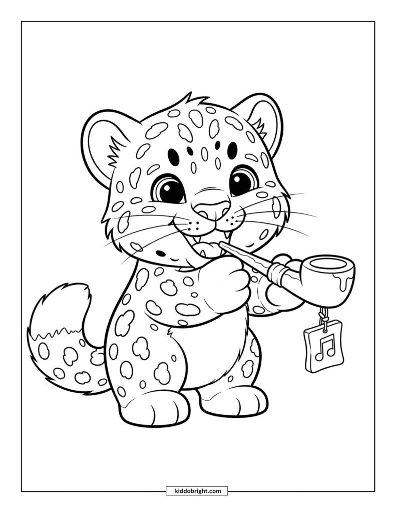 Snow leopard coloring pages for kids free download