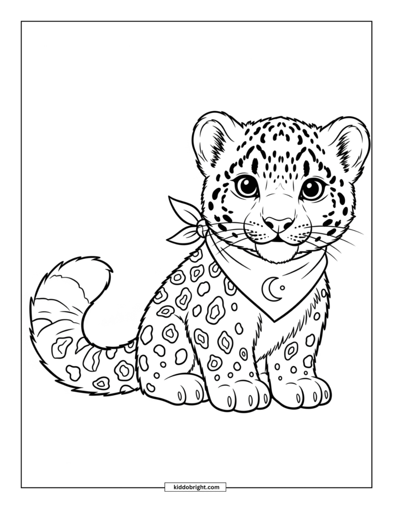 Snow leopard coloring pages for kids free download