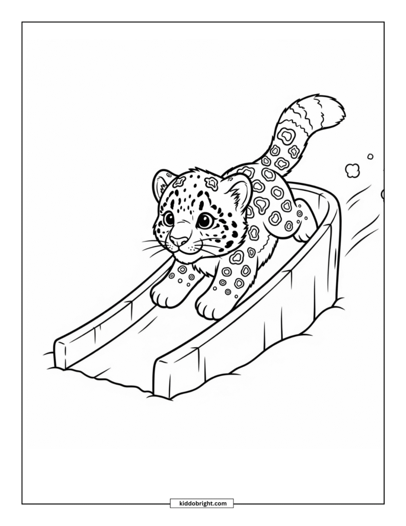 Snow leopard coloring pages for kids free download