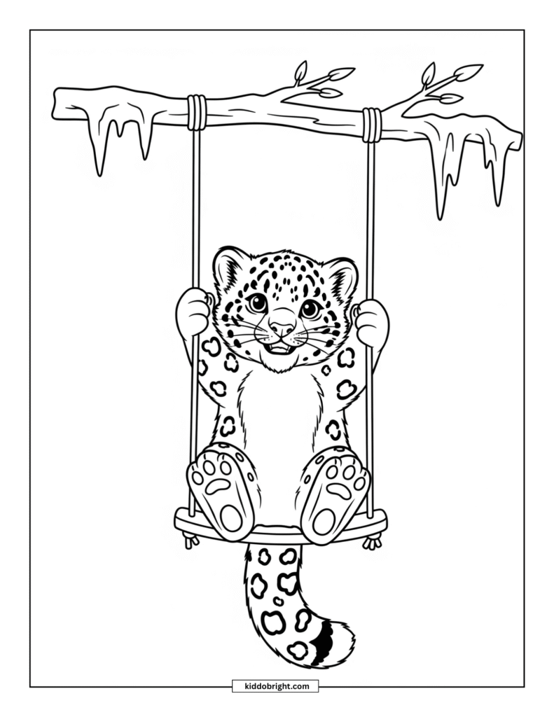 Snow leopard coloring pages for kids free download