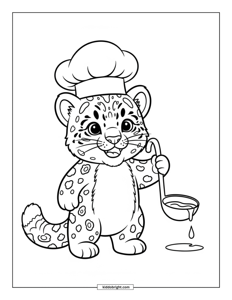 Snow leopard coloring pages for kids free download