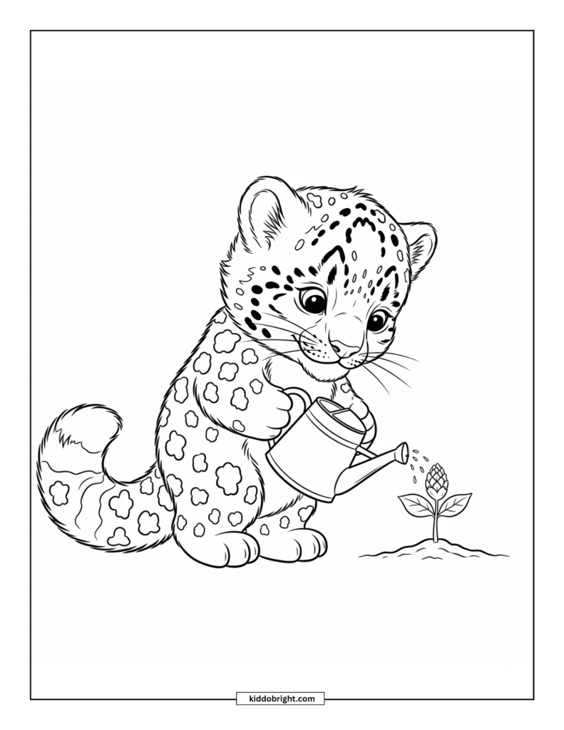 Snow leopard coloring pages for kids free download
