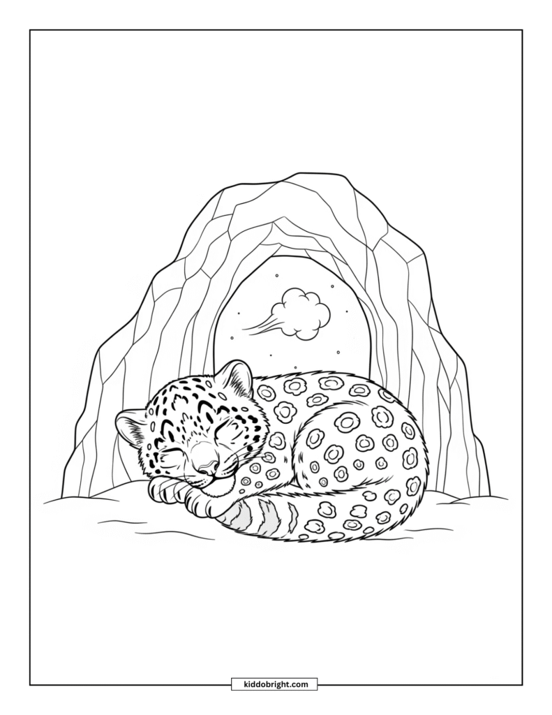 Snow leopard coloring pages for kids free download