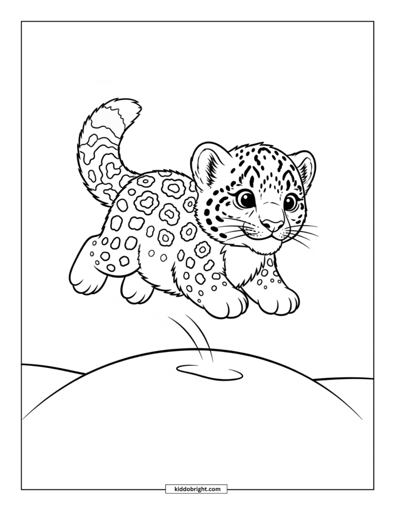 Snow leopard coloring pages for kids free download