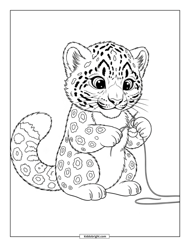 Snow leopard coloring pages for kids free download
