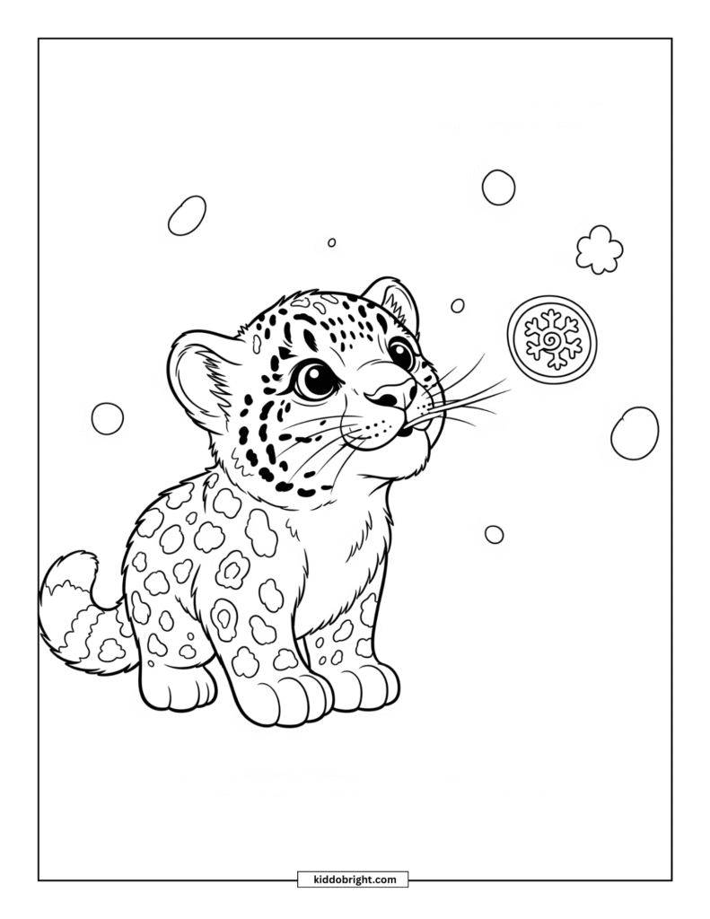 Snow leopard coloring pages for kids free download