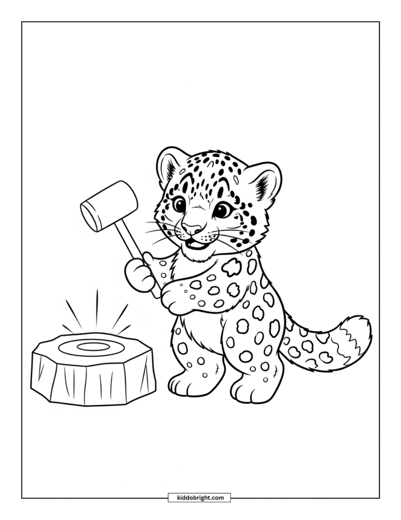 Snow leopard coloring pages for kids free download