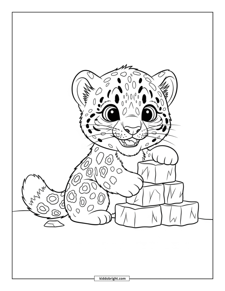 Snow leopard coloring pages for kids free download