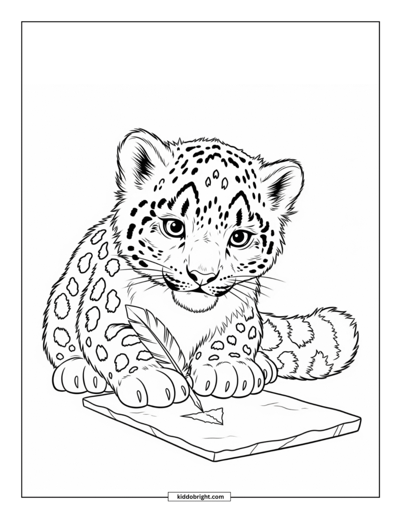 Snow leopard coloring pages for kids free download