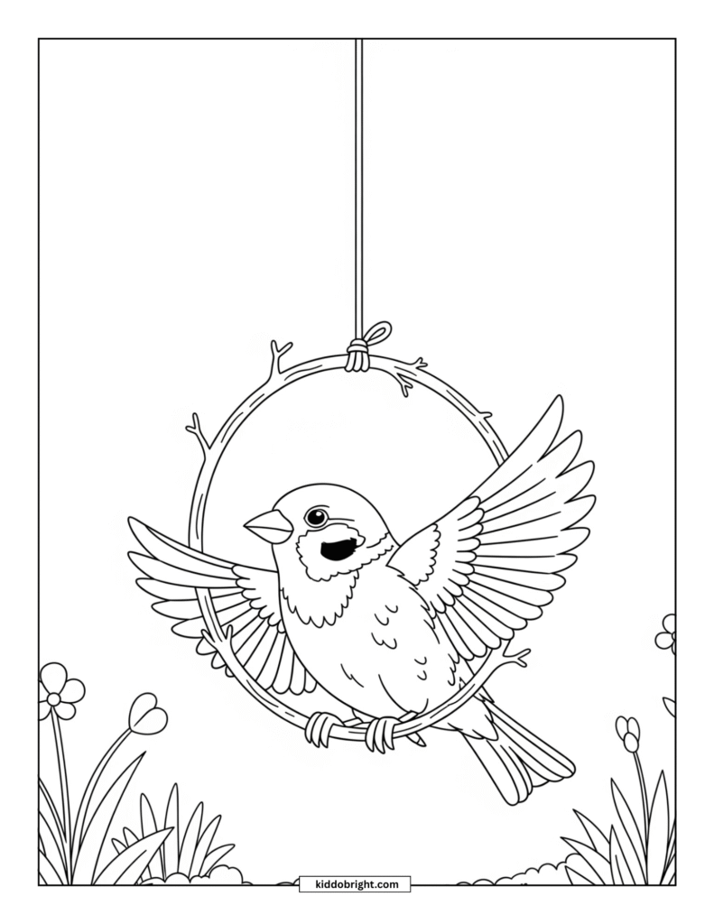 Sparrow coloring pages for kids free download