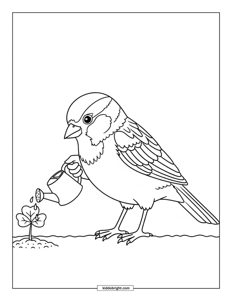 Sparrow coloring pages for kids free download