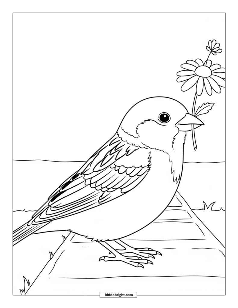Sparrow coloring pages for kids free download
