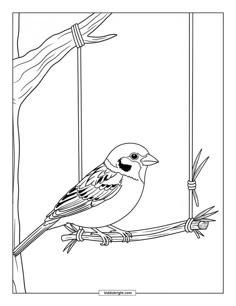 Sparrow coloring pages for kids free download