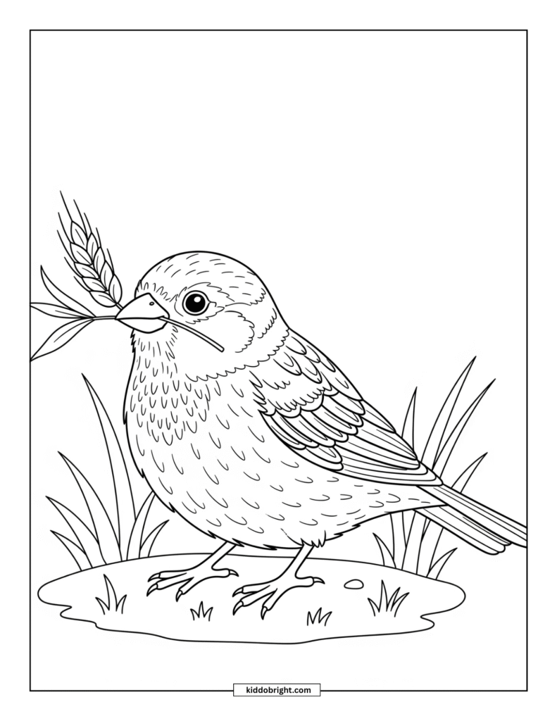 Sparrow coloring pages for kids free download