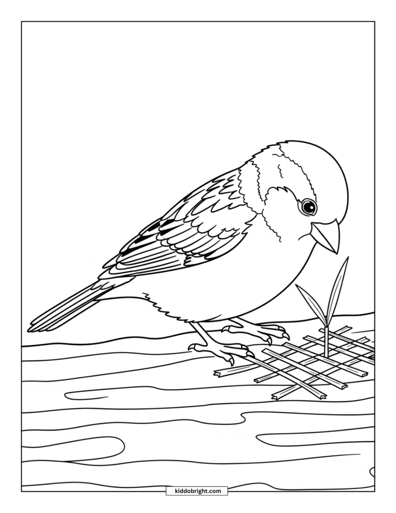 Sparrow coloring pages for kids free download